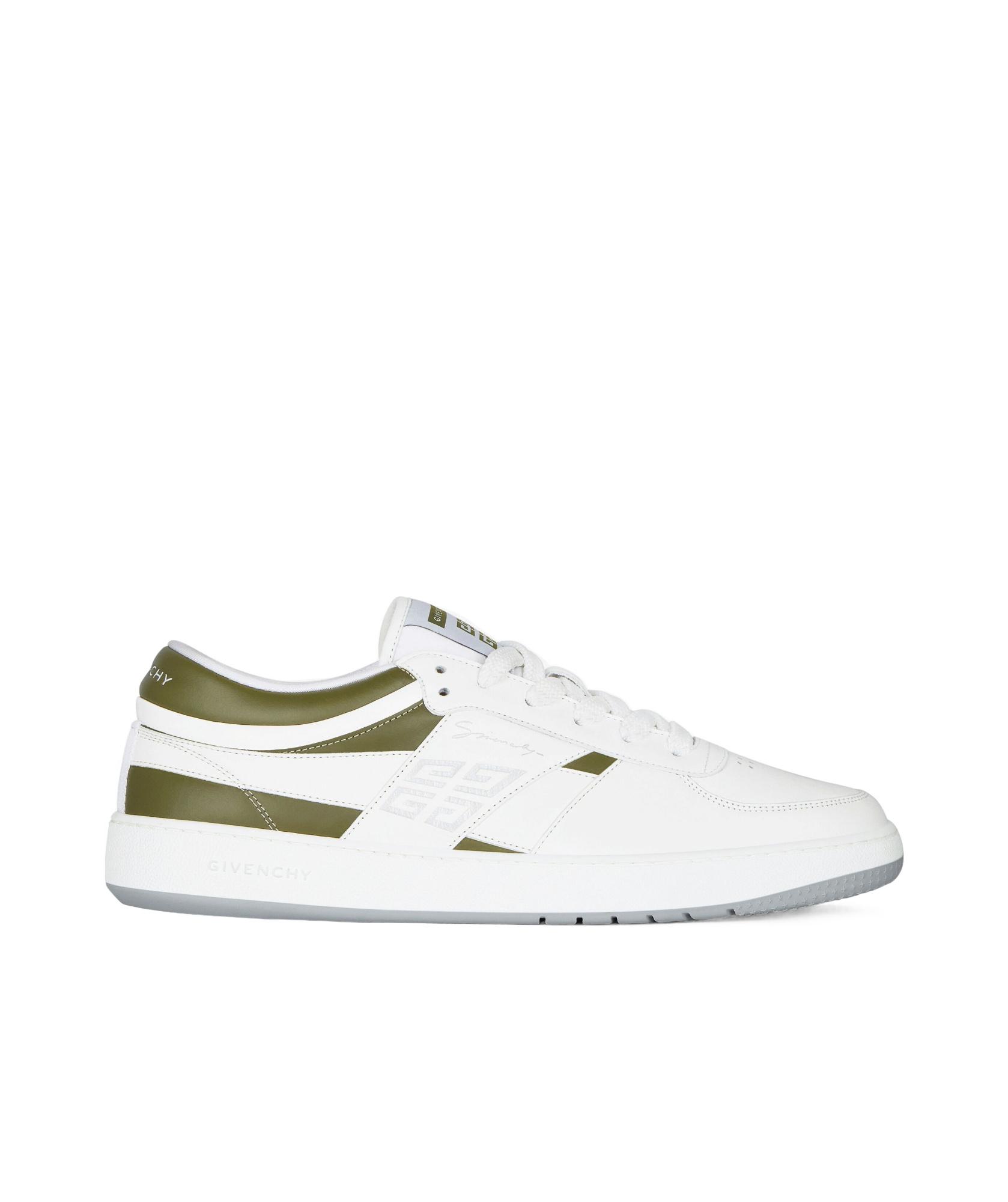 GIVENCHY Leather Sneakers With Rubber Sole And Panelled Design In White Product Image
