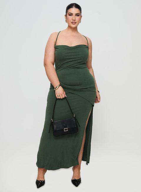 Marchesi Maxi Dress Green Curve Product Image