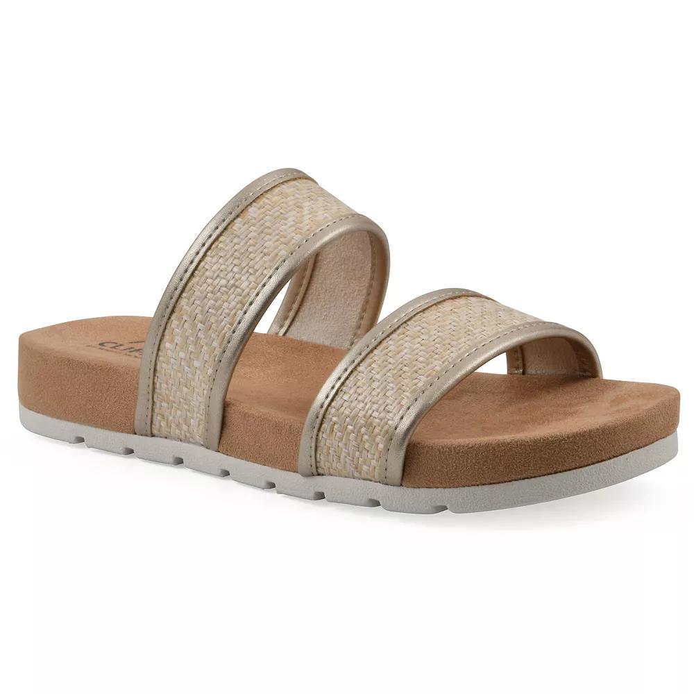 Cliffs by White Mountain Women's Slide Sandals, Size: 7.5 Medium, Platinometallicsmo Product Image
