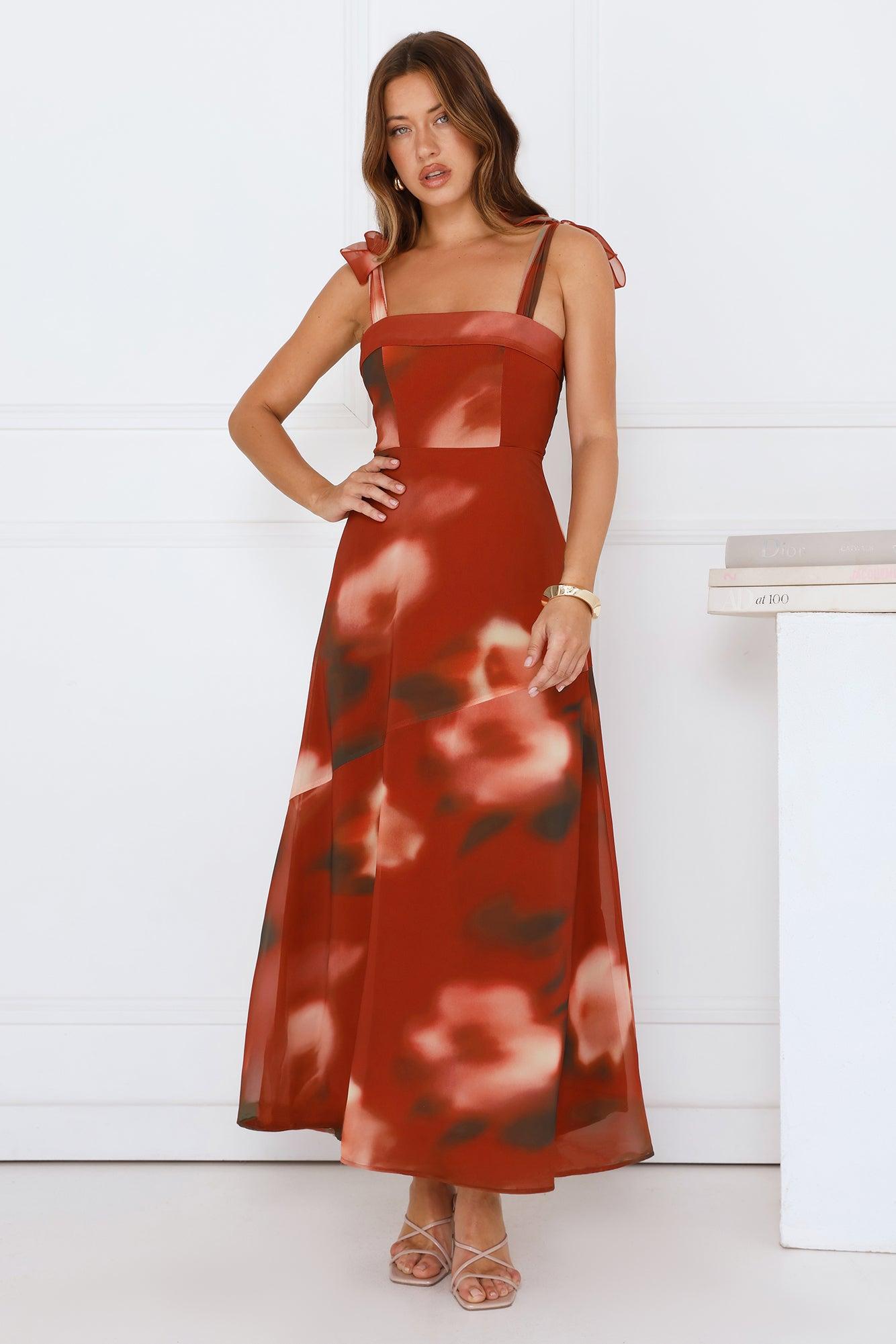 Fresh Feed Maxi Dress Rust Product Image
