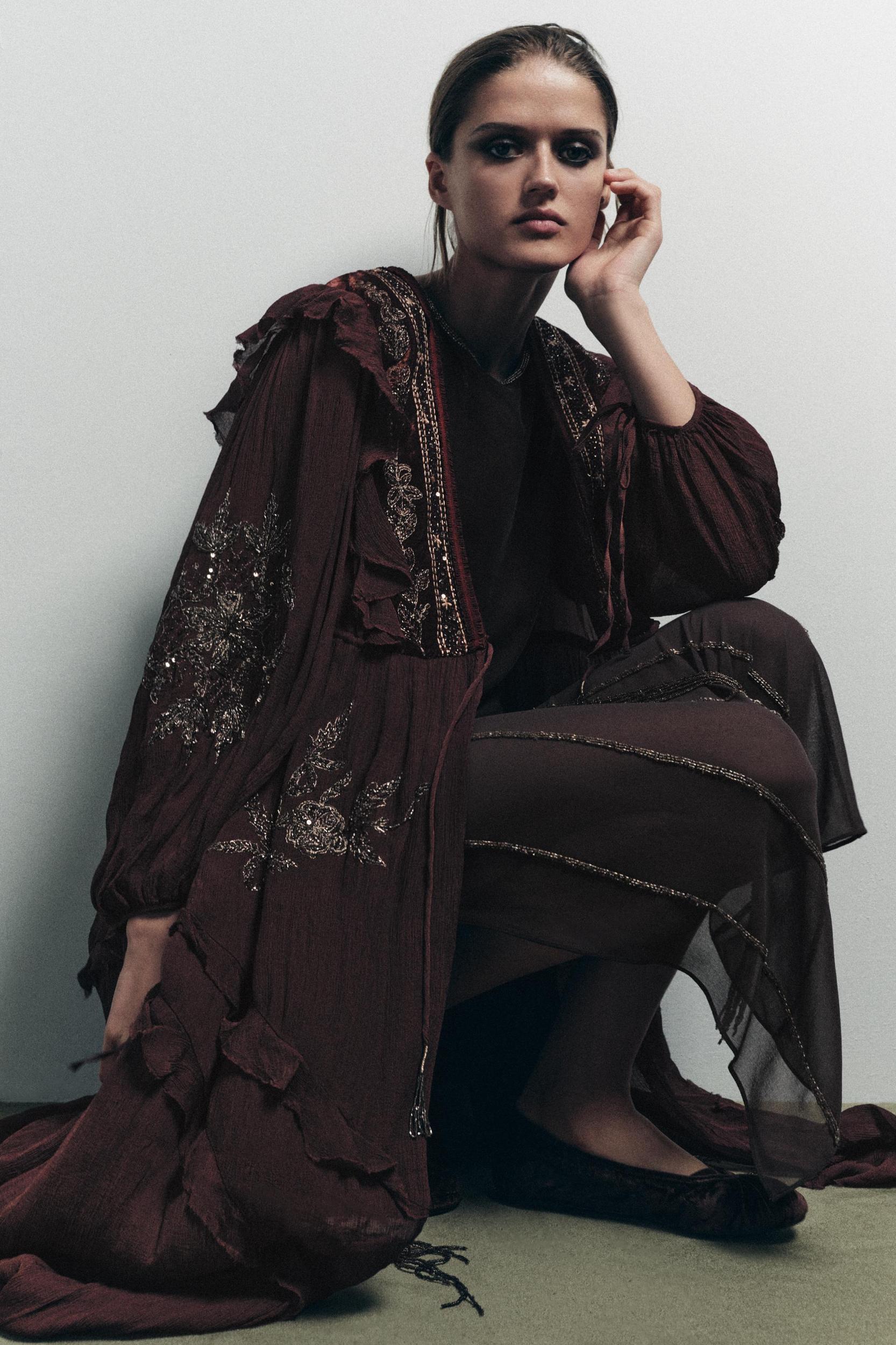 COMBINATION SEQUIN GEORGETTE TOP Product Image