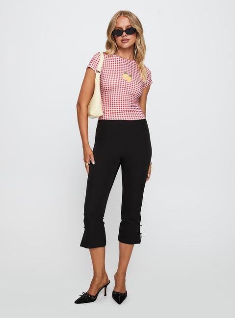 Marcello Graphic Top Red Check Product Image