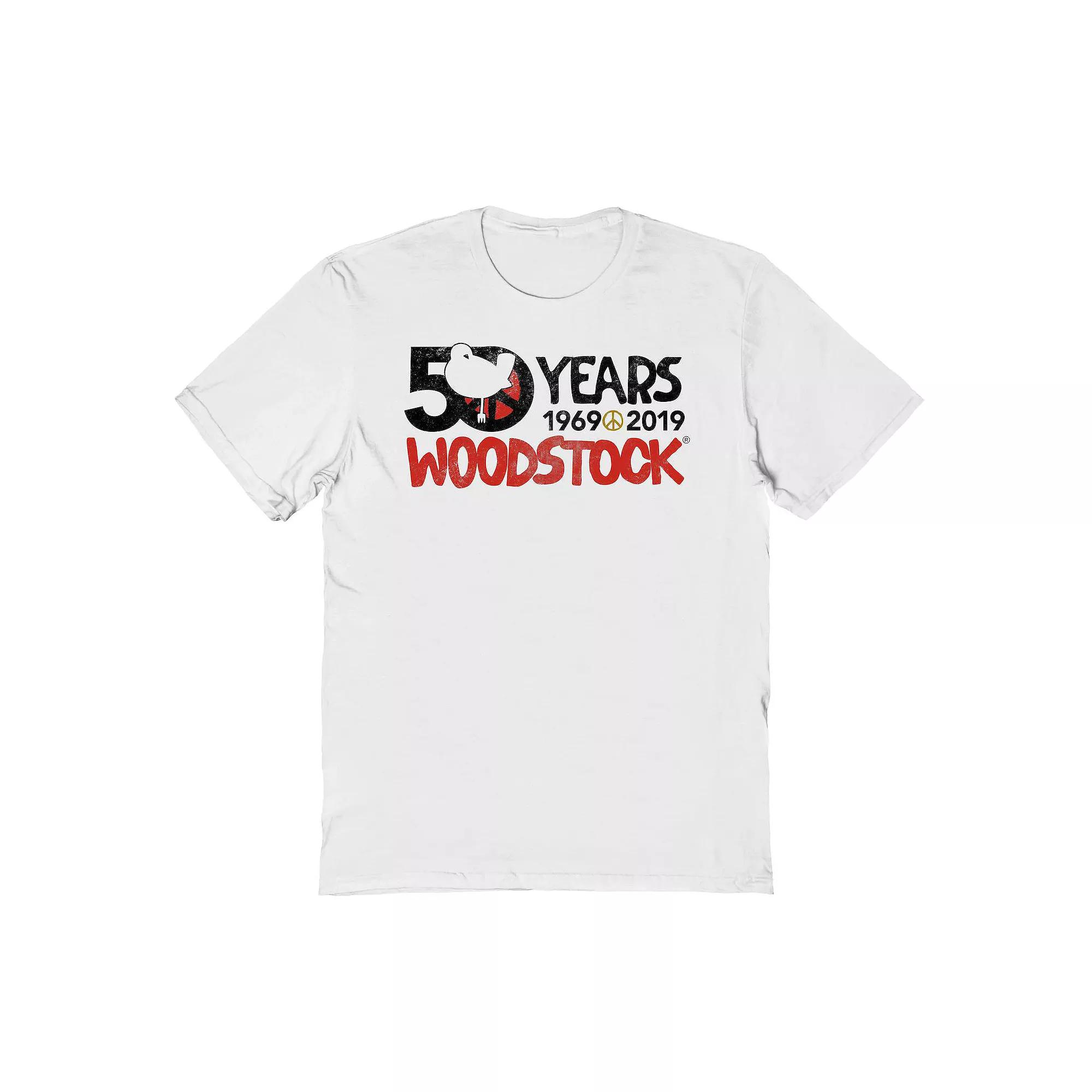 Men's Woodstock 50 Years Graphic Tee, Size: Large, White Product Image