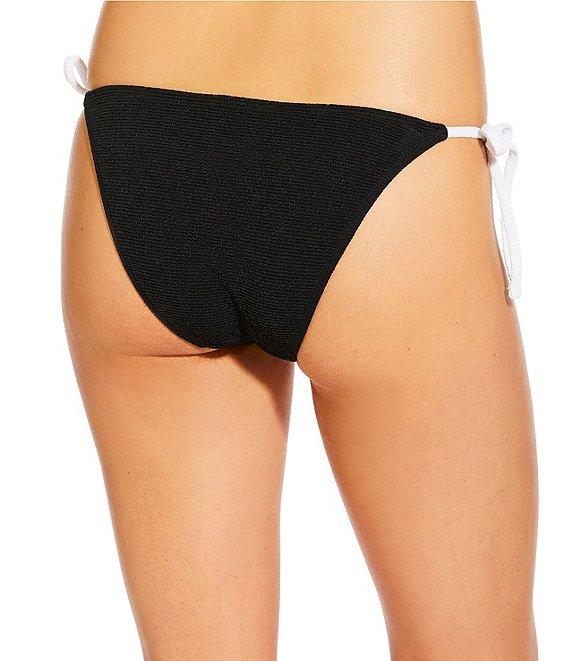 GB Solid Scrunchie Trim Detail Tie Side Hipster Swim Bottom Product Image