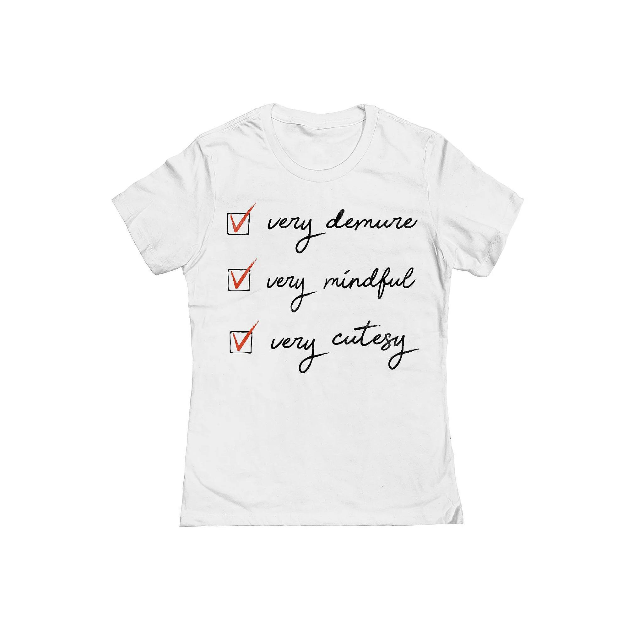 Junior's Grayson Threads The Label Very Demure Checklist Graphic Tee, Girl's,  Product Image