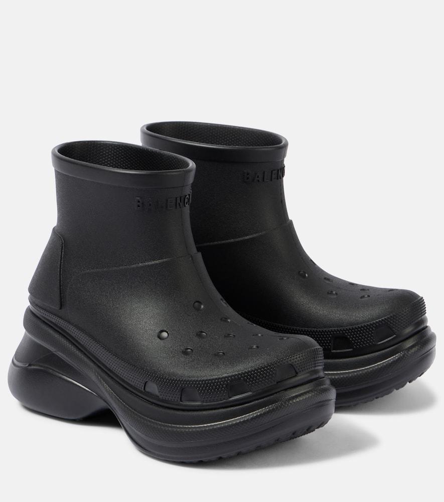 BALENCIAGA Crocs Bootie Rubber Ankle Boots In Black Product Image