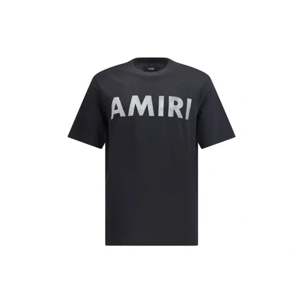 AMIRI Black Cotton T-shirt With Bold Logo Statement Product Image