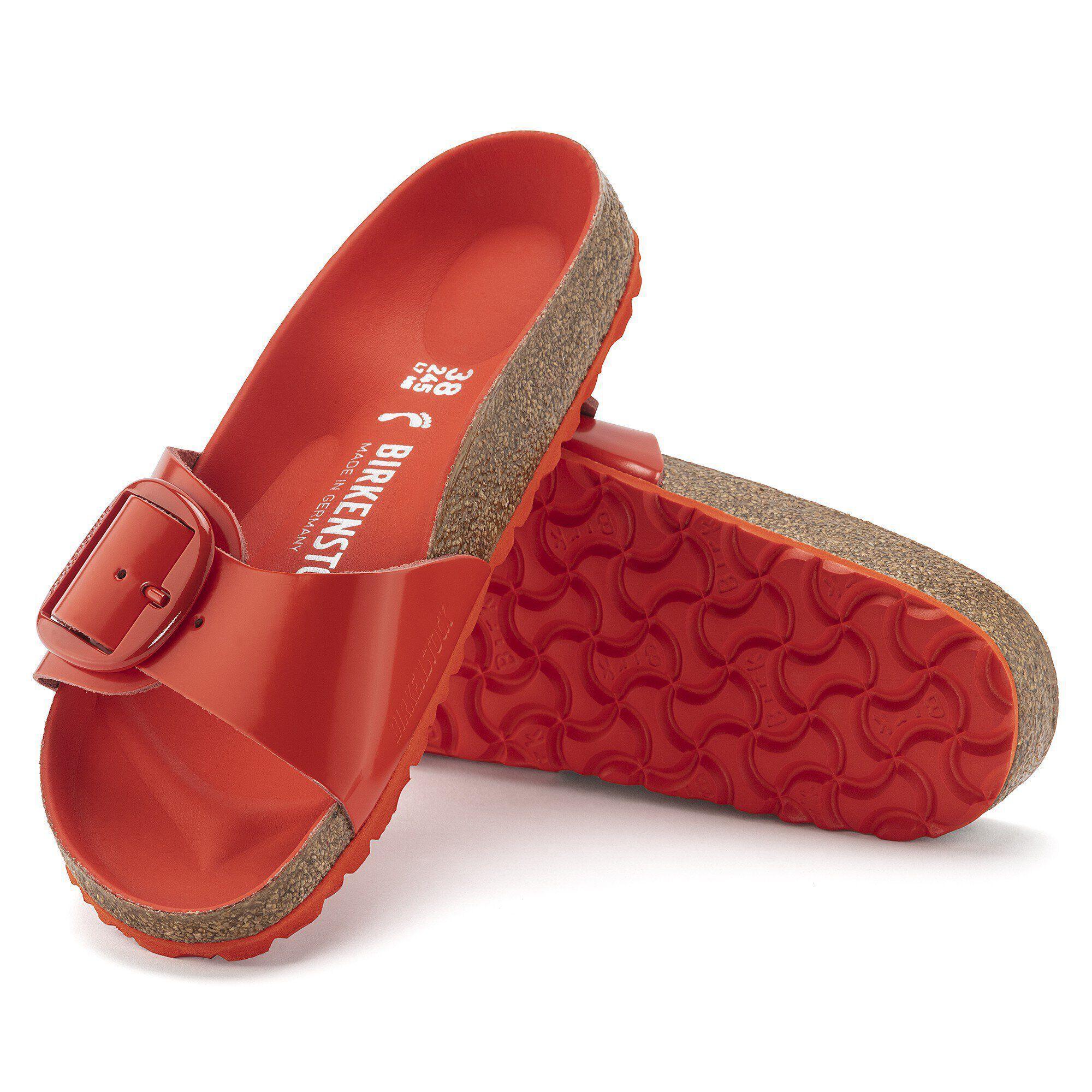 Madrid Big Buckle Natural Leather Patent High Shine Tomato Product Image