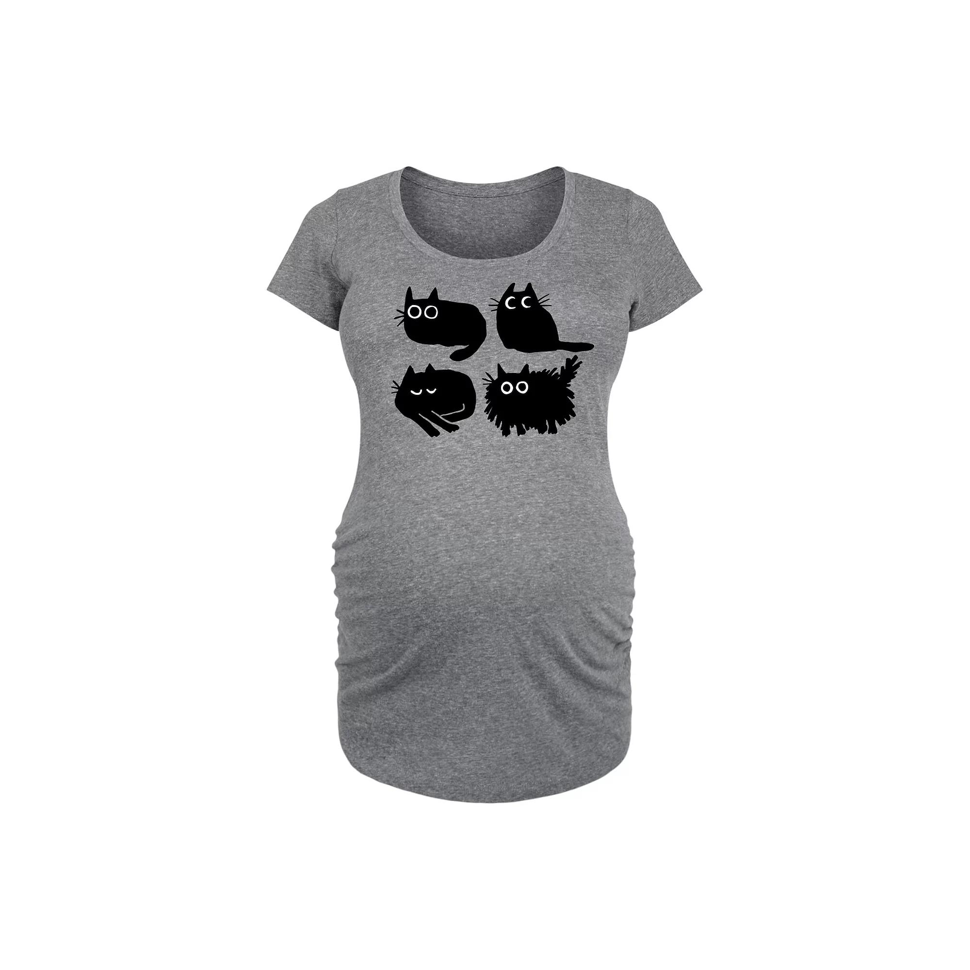 Maternity Sketched Black Cats Graphic Tee, Women's,  Product Image
