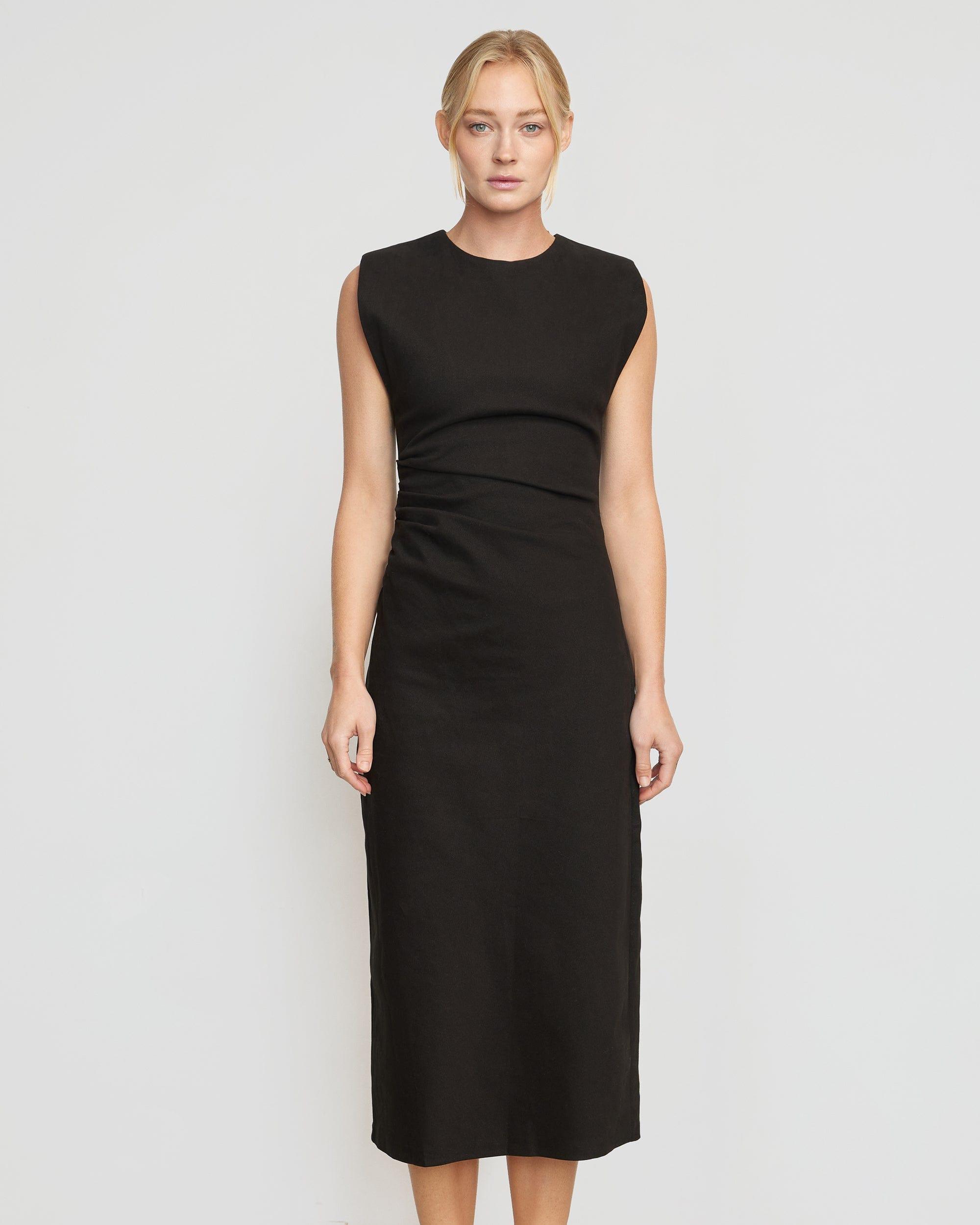 Iman Split-Hem Cotton Twill Dress Product Image