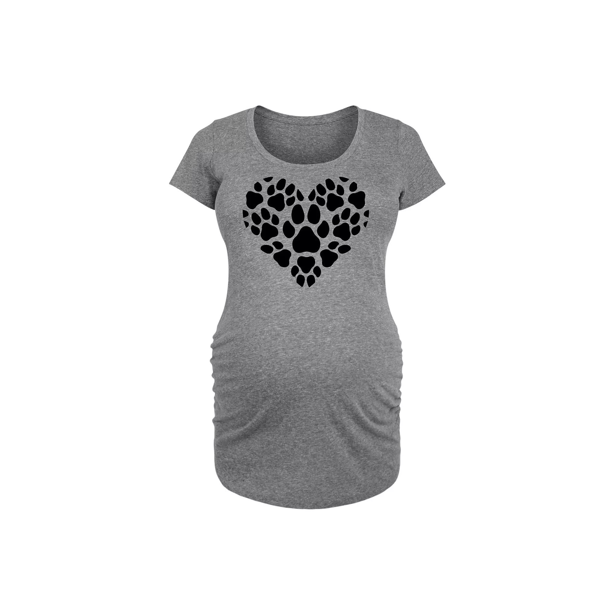 Maternity Pawprint Heart Graphic Tee, Women's,  Product Image