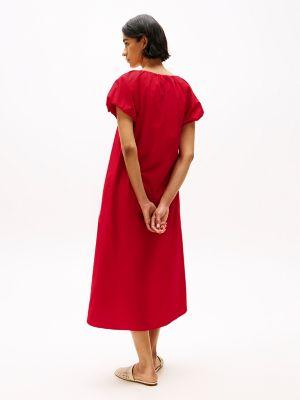 Gathered Scoop-Neck Midi Dress Product Image