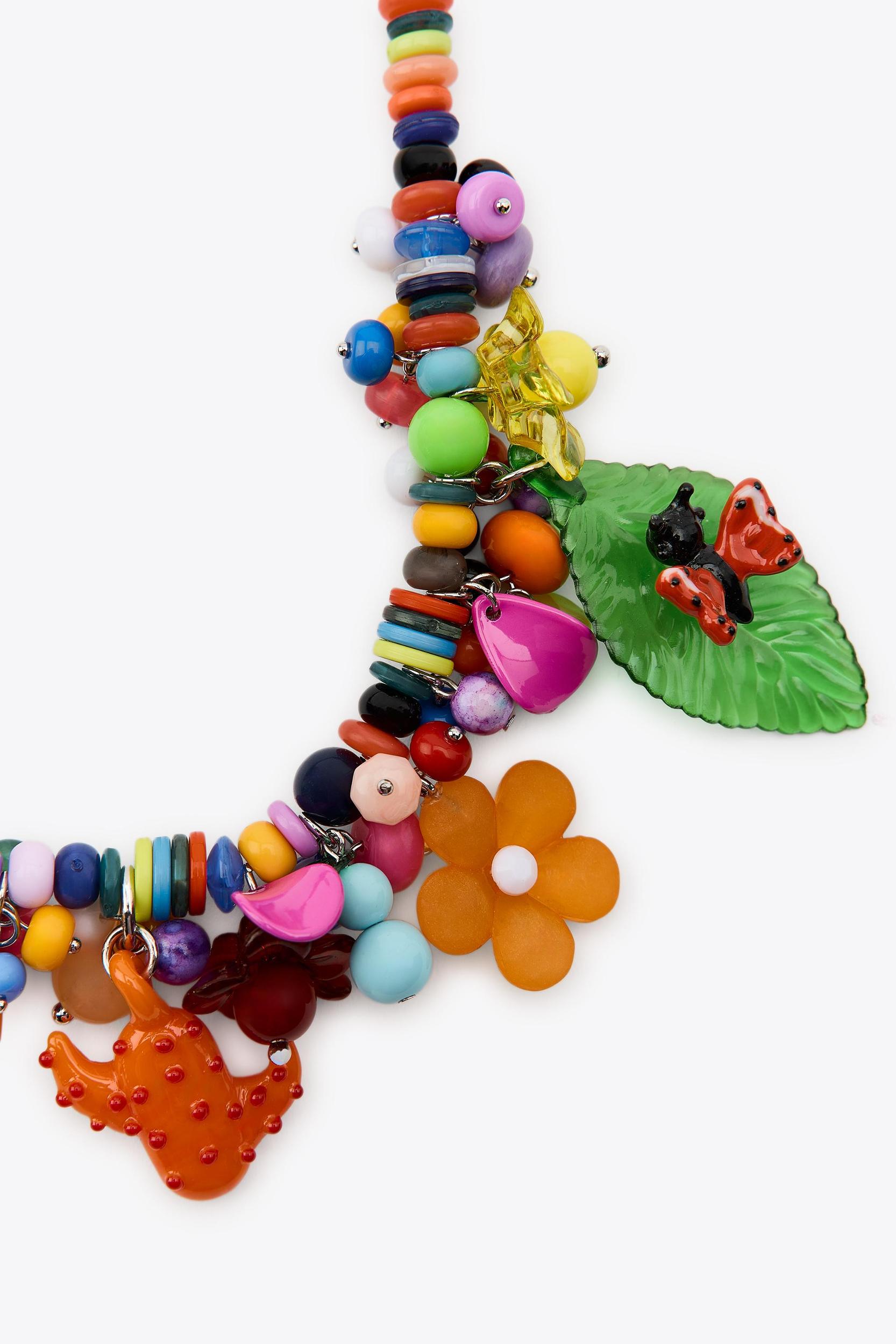 MULTI-COLORED BEAD NECKLACE Product Image