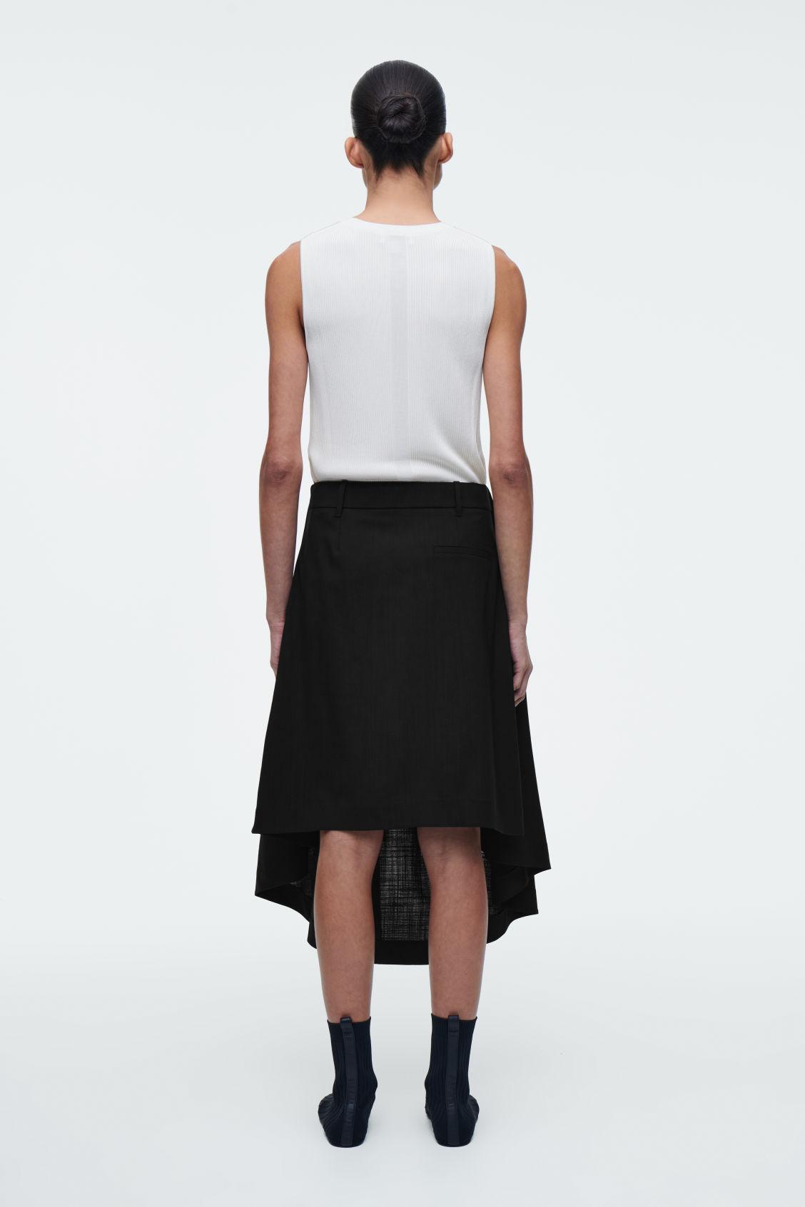 DECONSTRUCTED SHEER WOOL SKIRT Product Image