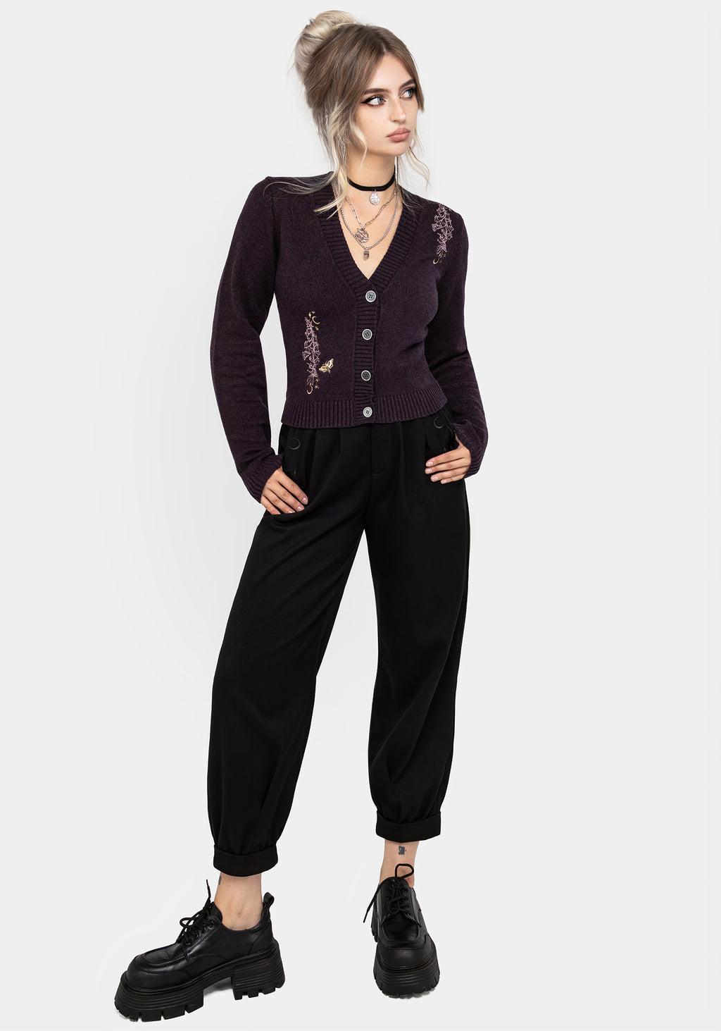 Foxglove Embroidered Knit Cardigan Product Image