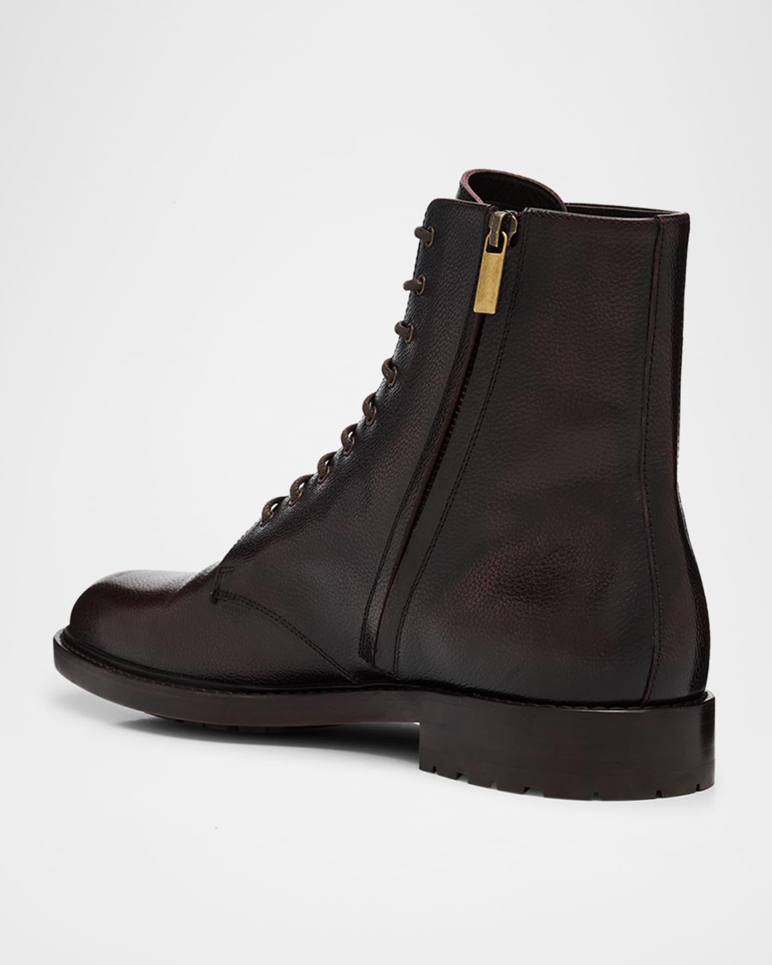 Men's Burnished Leather Ankle Boots Product Image
