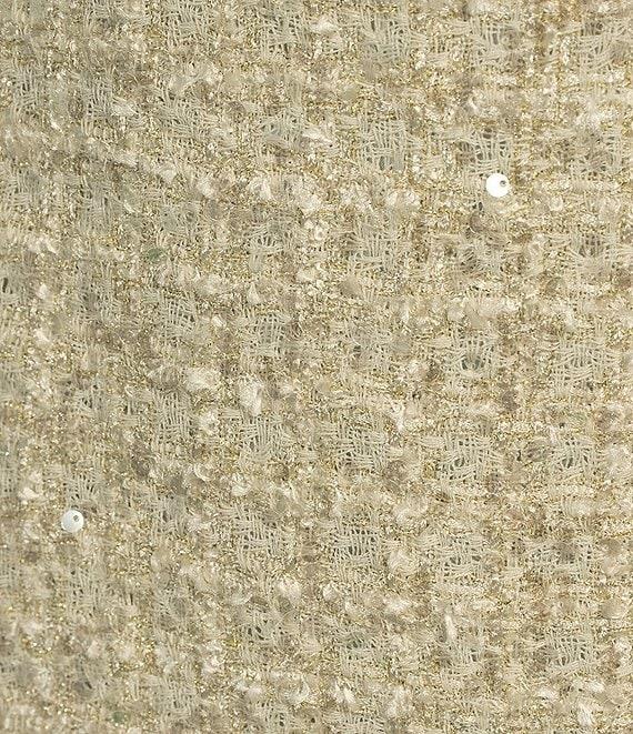 Donna Karan Coordinating Sequin Tweed Boat Neck Sleeveless Sheath Dress Product Image