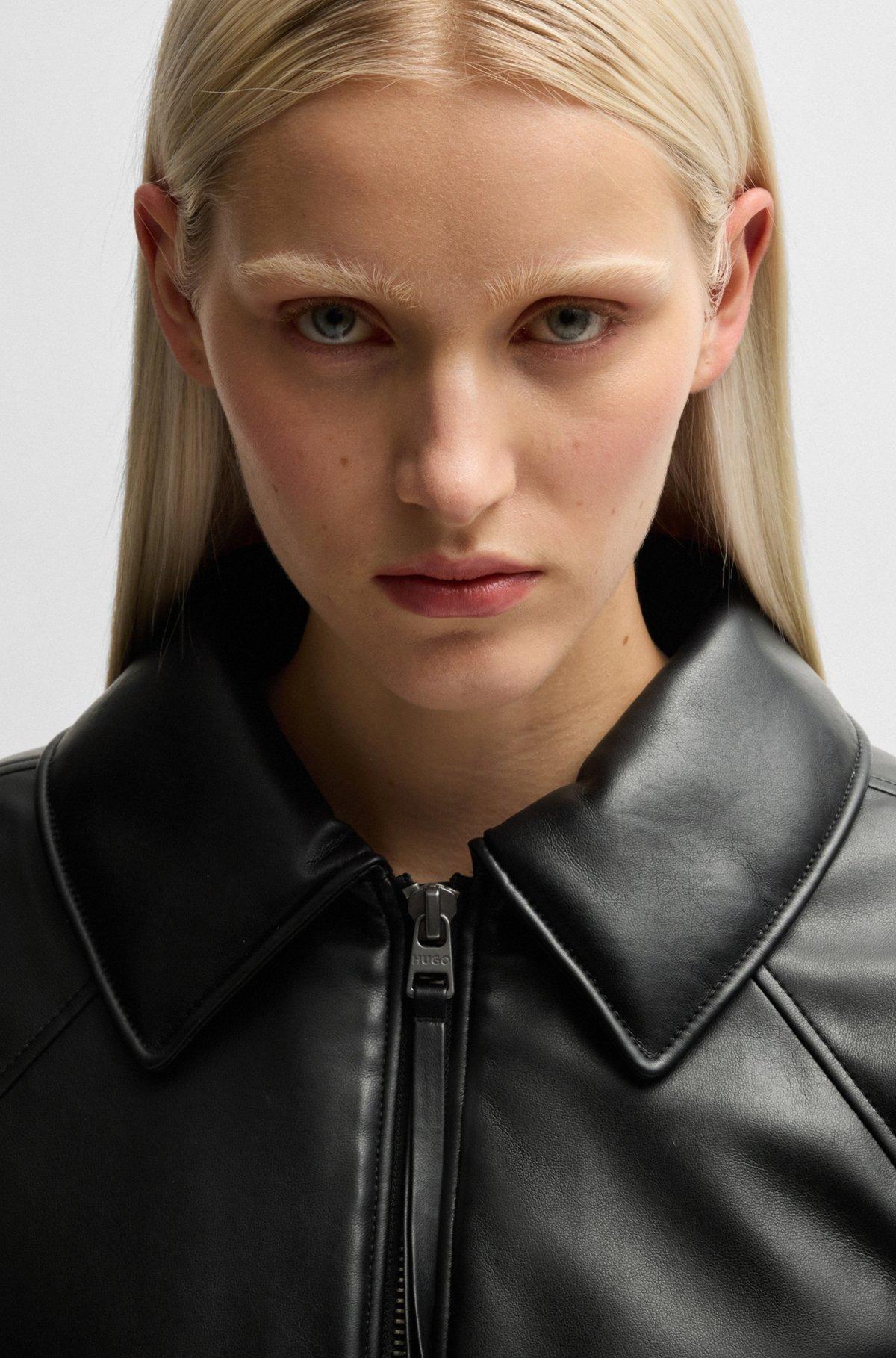 Balloon-shape jacket in padded faux leather Product Image