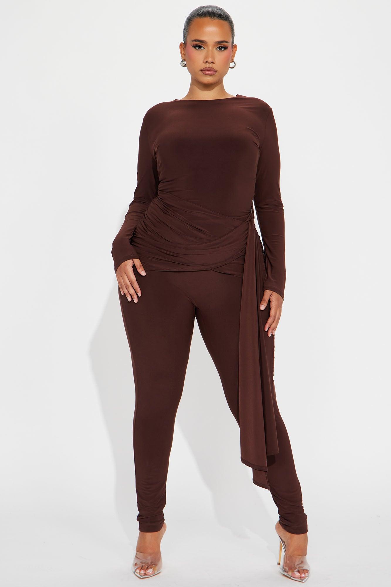 Wrapped Around You Jumpsuit - Chocolate Product Image