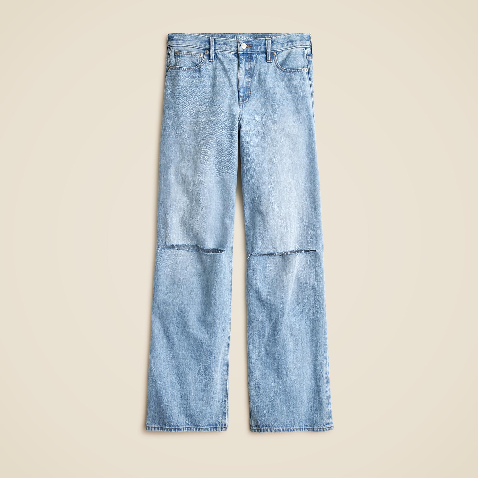 Lower-rise distressed wide-leg jean Product Image