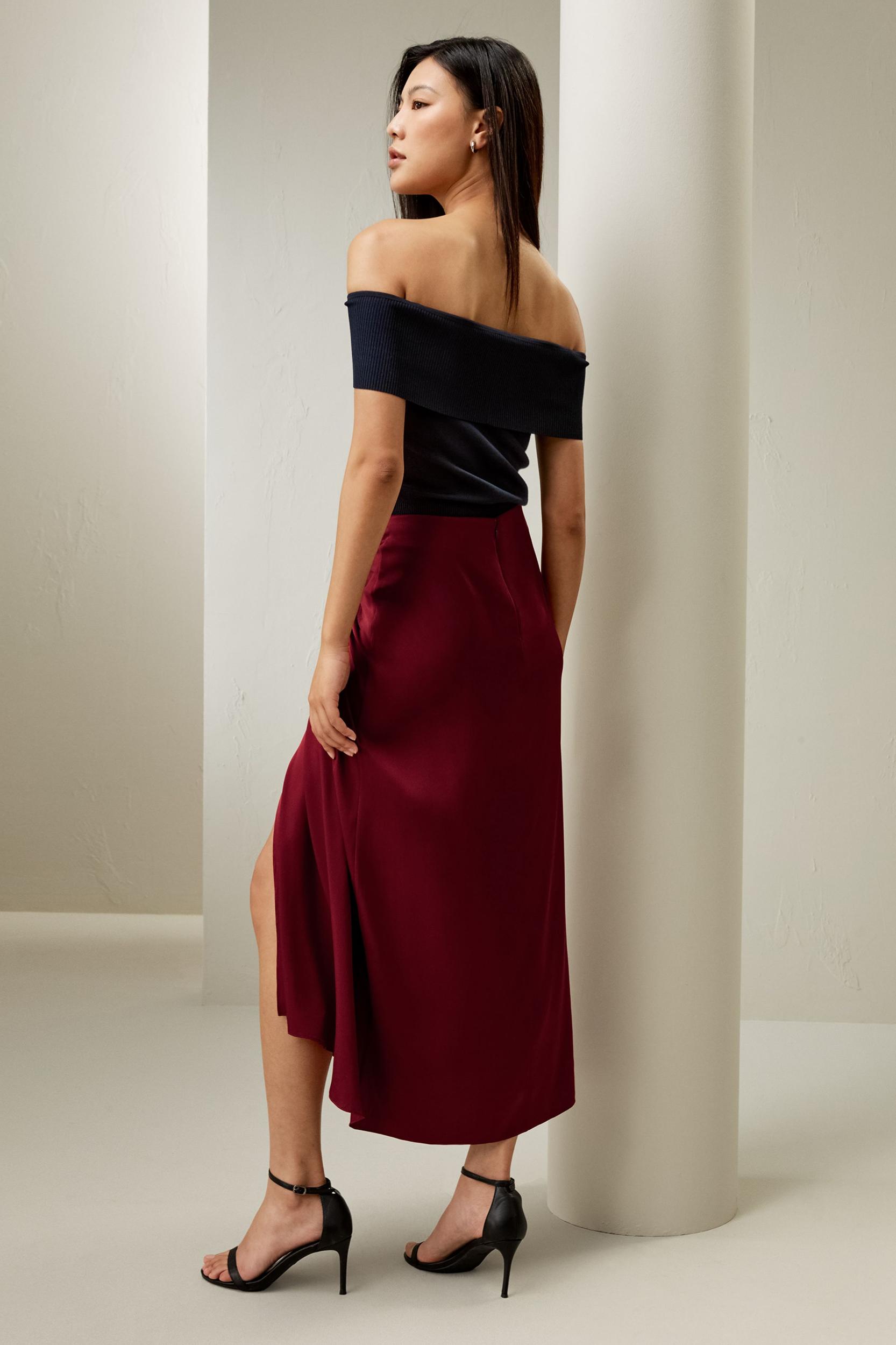 Coastline Silk Midi Skirt Product Image