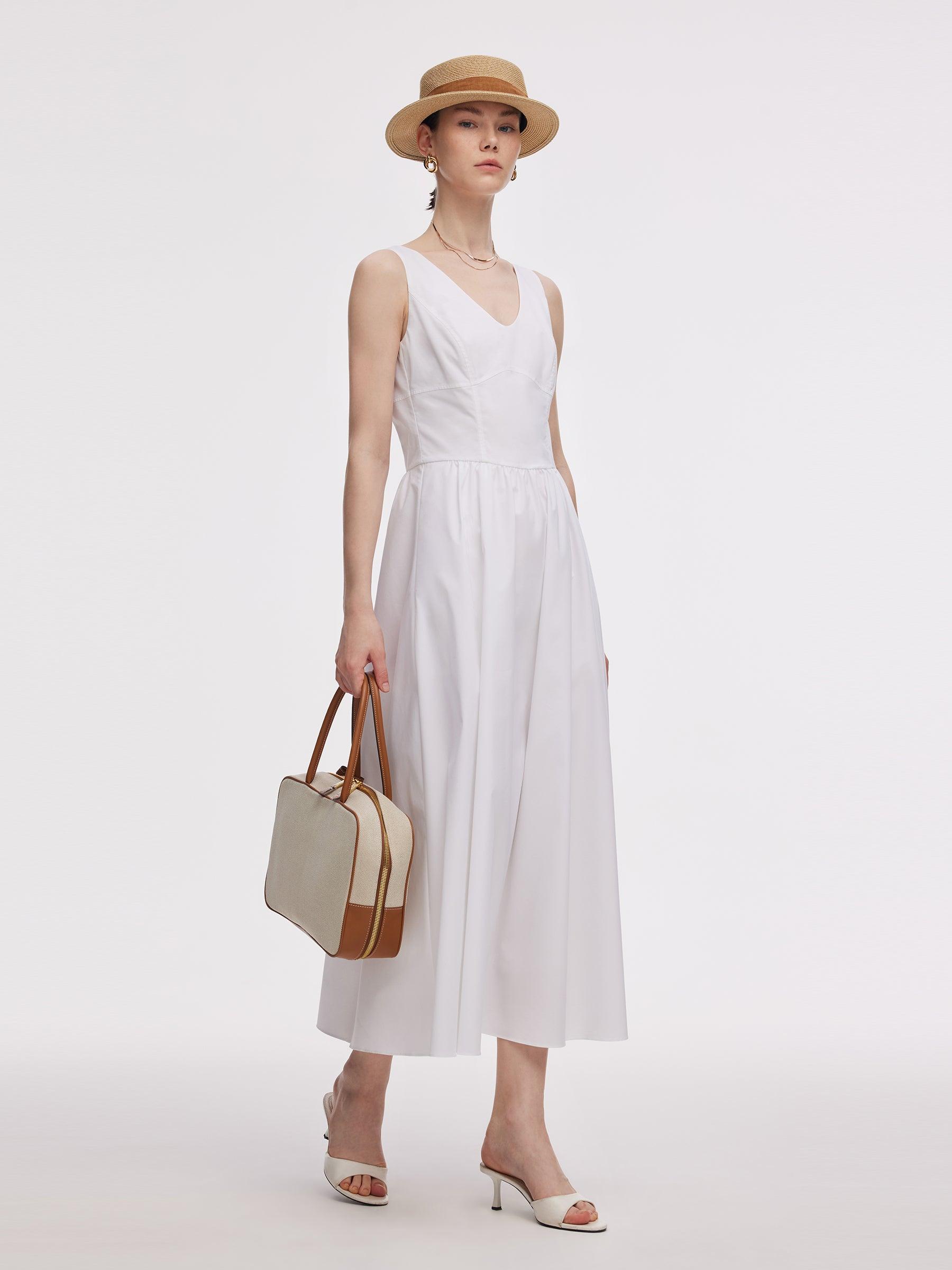 Gathered Waist Women Maxi Tank Dress Product Image