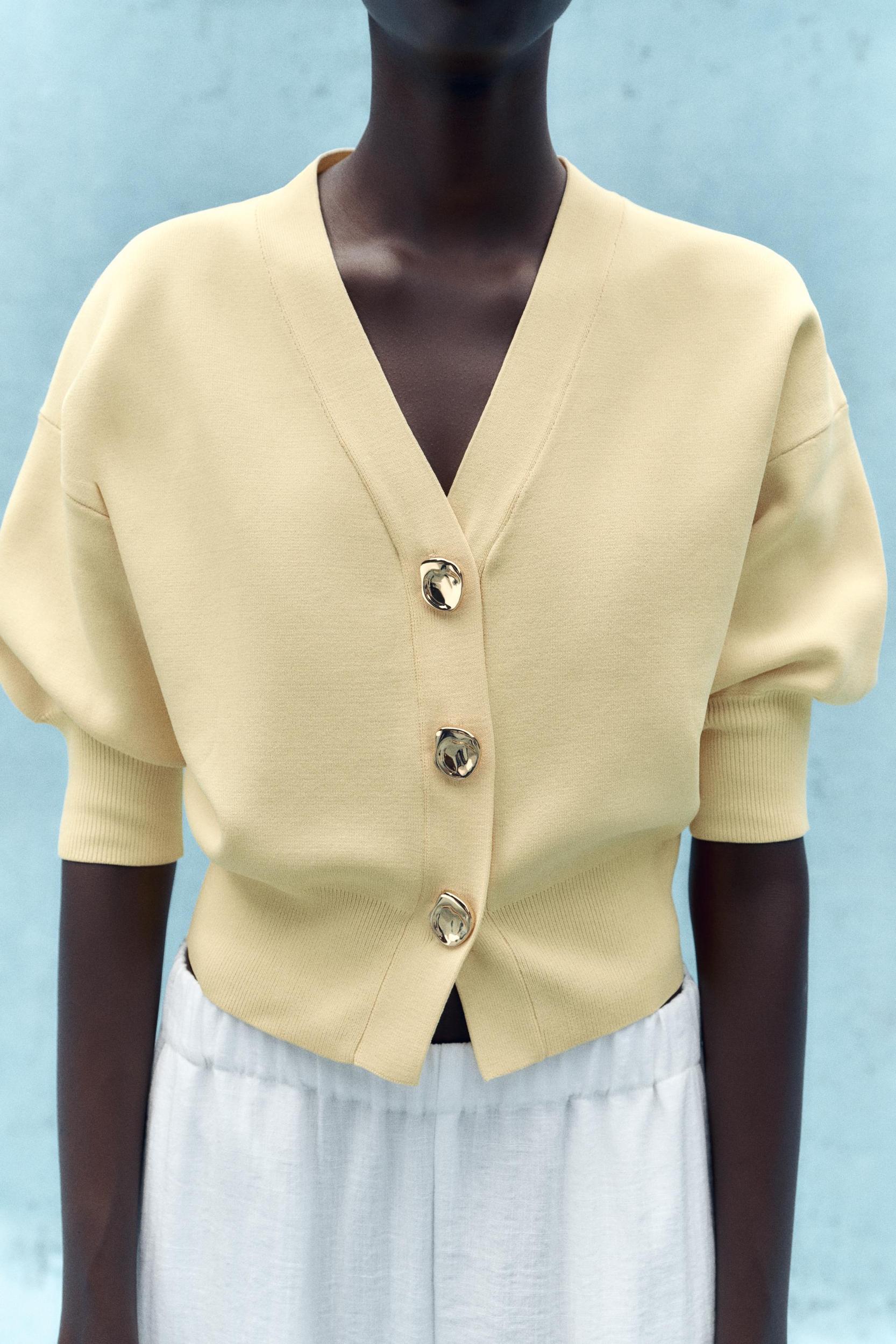 FRENCH SLEEVE KNIT CARDIGAN Product Image