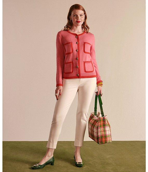 FRANCES VALENTINE Lucy Stretch Woven High Rise Slim Leg Trouser Pant Product Image