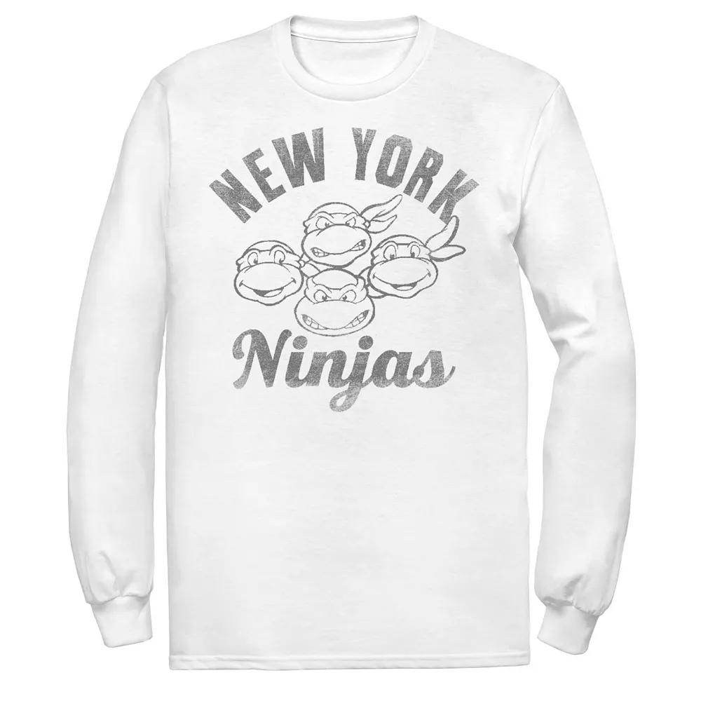 Men's Ninja Turtles New York Ninjas Vintage Long Sleeve Tee, Size: XXL, White Product Image