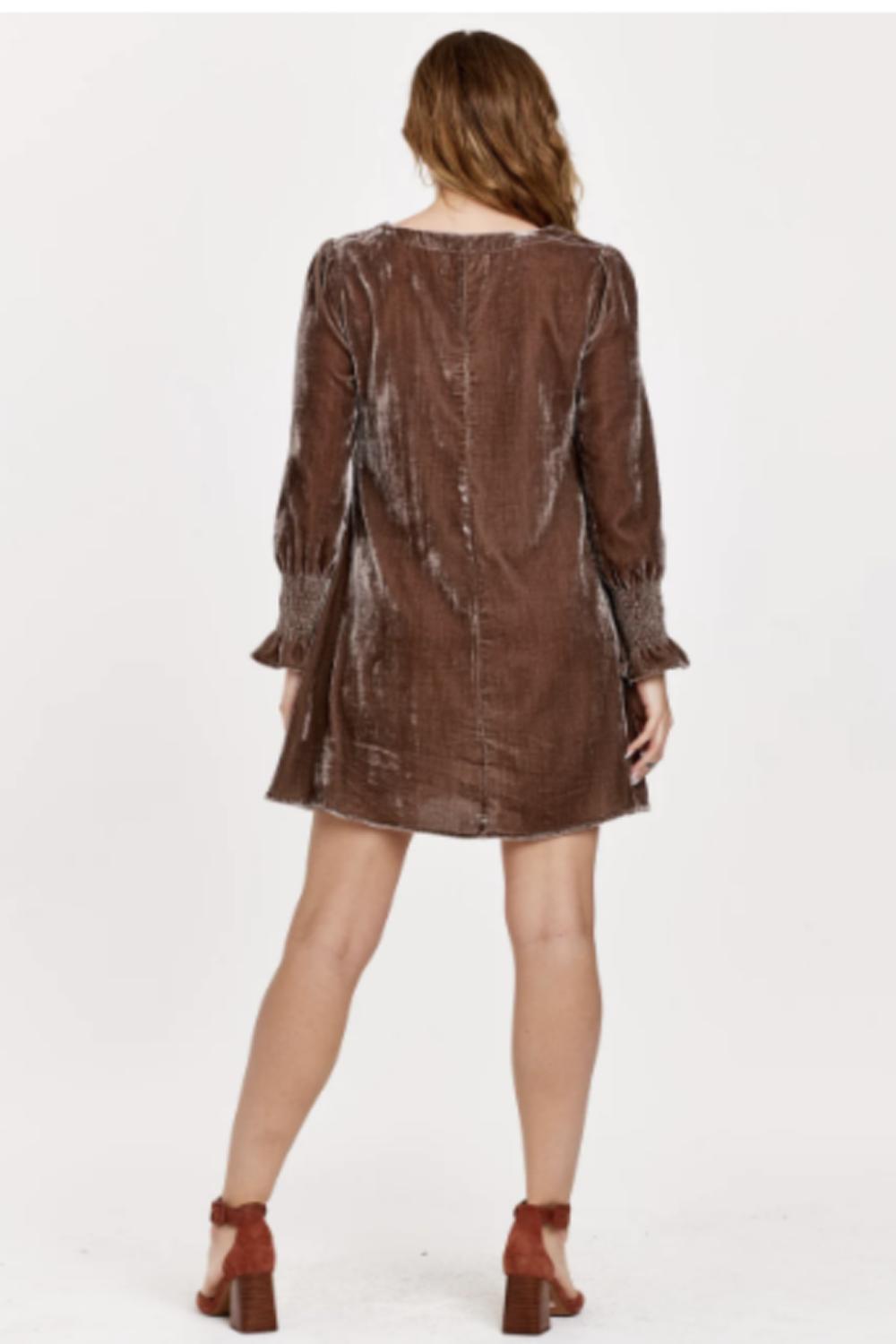 Susan Old Lavender Smocked Cuff Dress Product Image