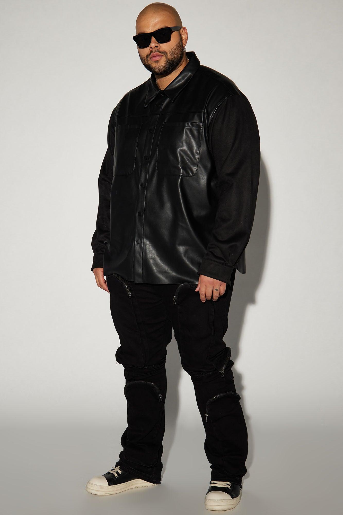 Many Pockets Cargo Stacked Skinny Flare Jeans - Black Product Image