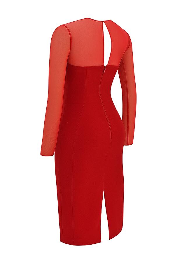Darcy  scarlet plunge midi dress Product Image