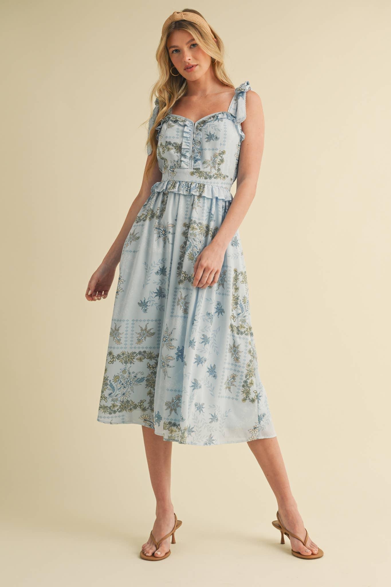 Floral Smocked Midi Dress Product Image