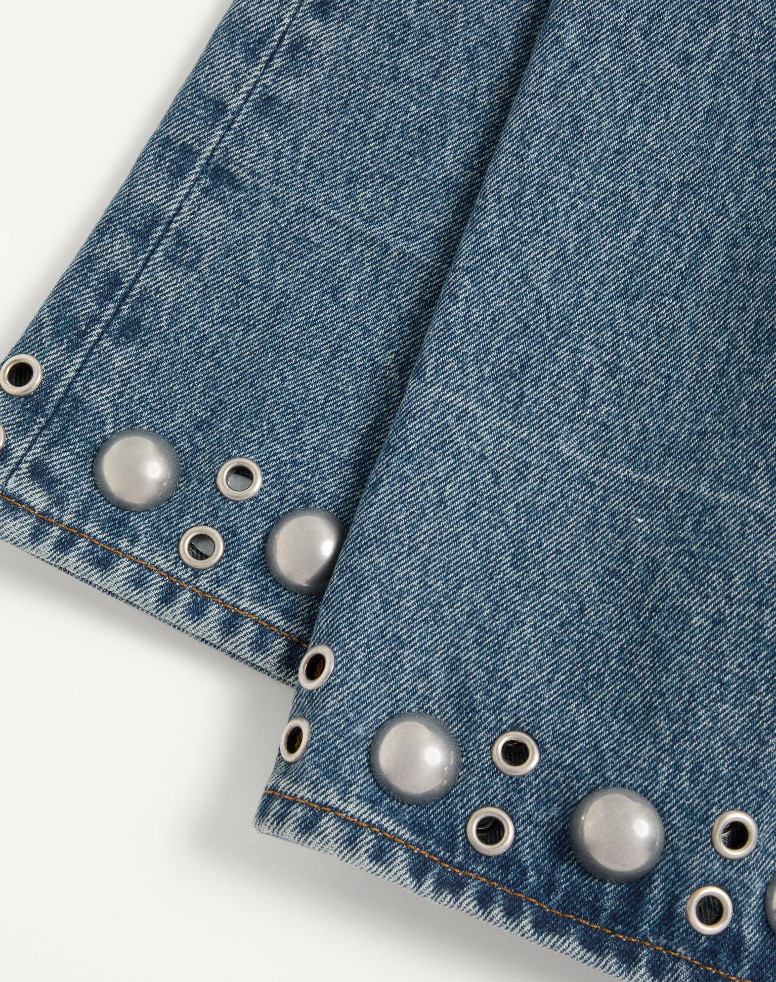 Denim Pants With Cabochons Product Image