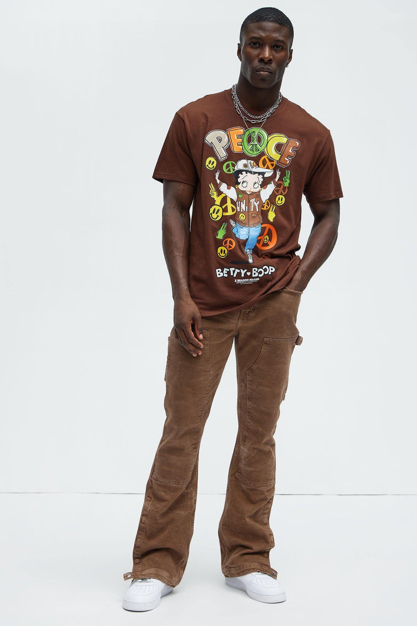 Peach By Betty Boop Short Sleeve Tee - Brown Product Image