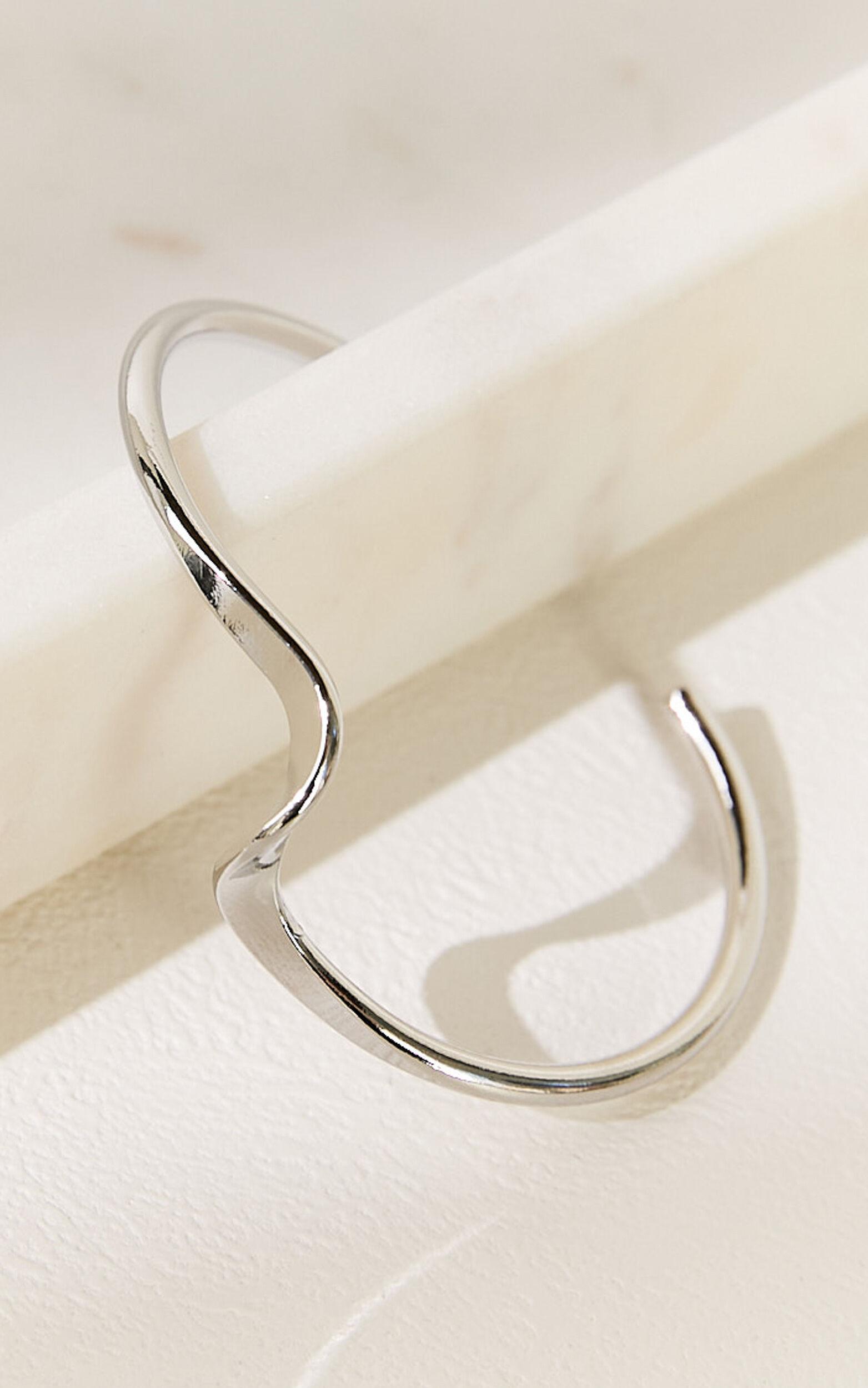 Ivy Irregular Shaped Bracelet Cuff in Silver Product Image