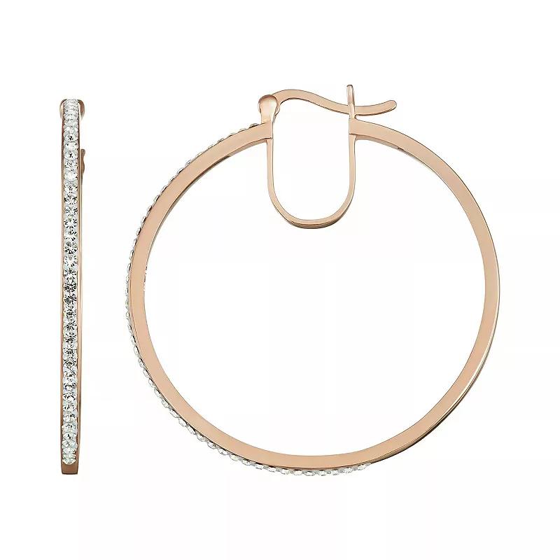 Chrystina Crystal Hoop Earrings, Women's, Pink Tone Product Image