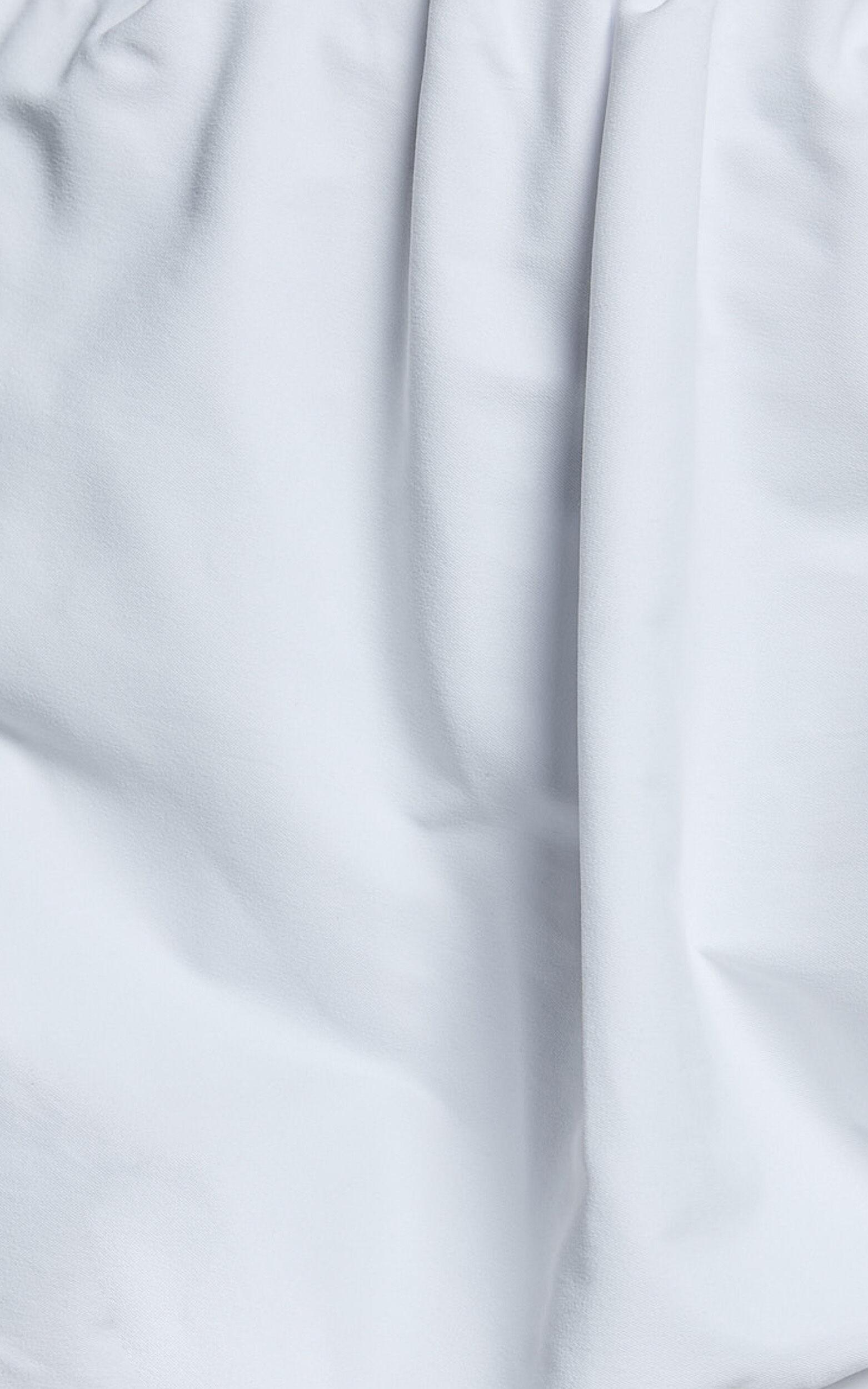 Abbey Mini Skirt - Bubble Hem Skirt in White Product Image