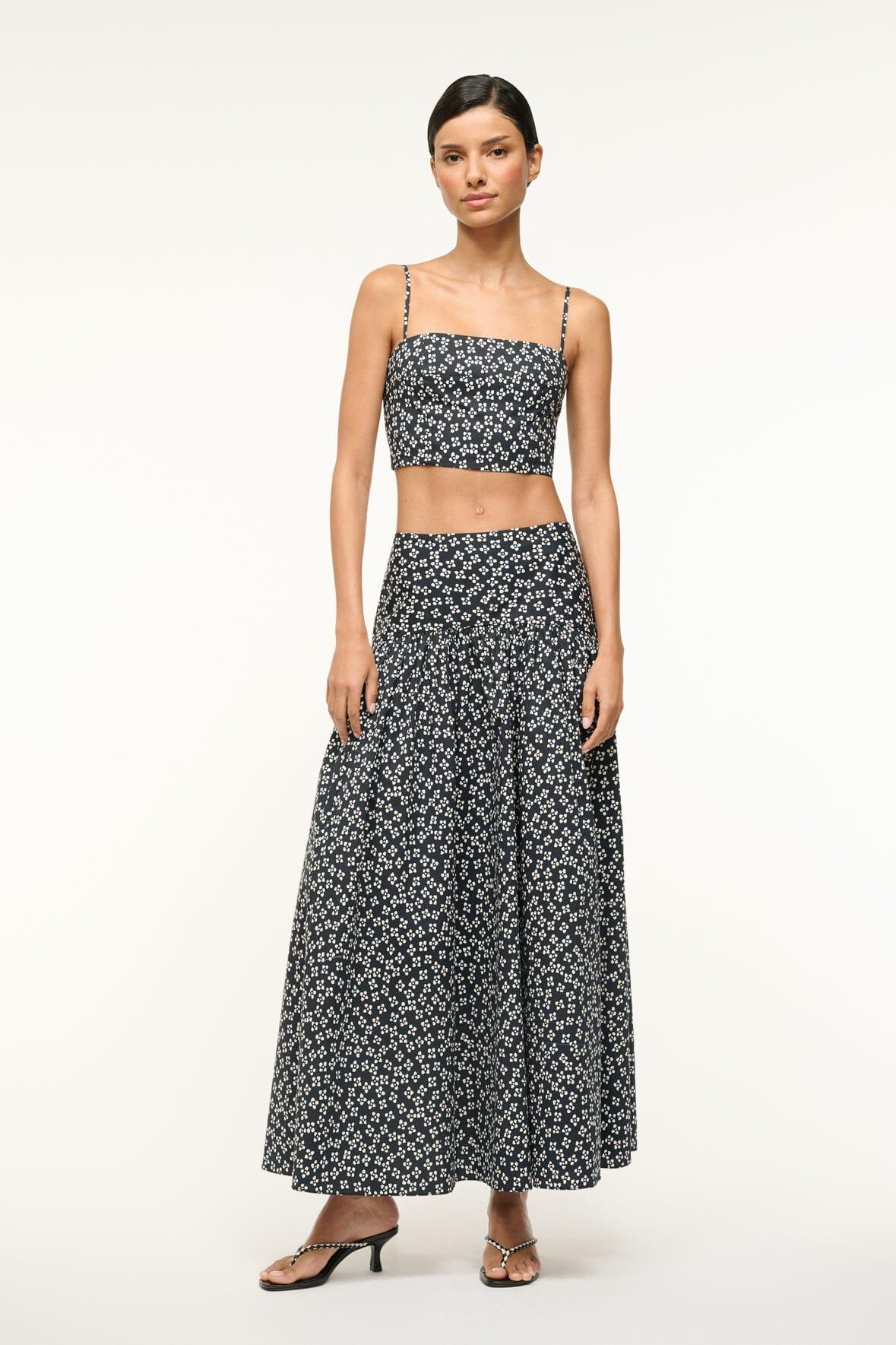 PROCIDA SKIRT | BLACK WOODBLOCK FLORAL Product Image