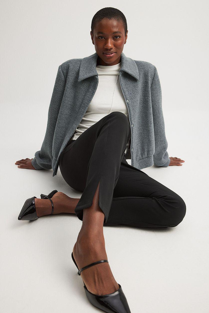 Front Slit Suit Pants Product Image