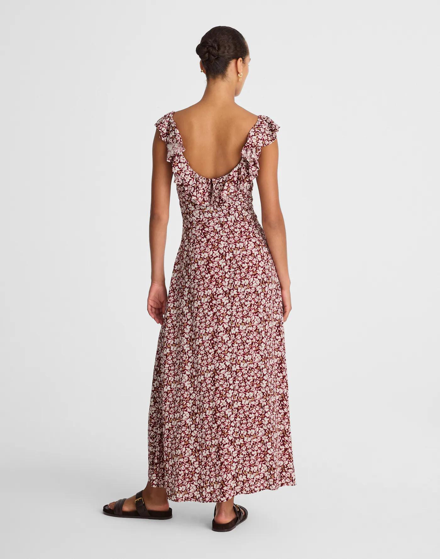 Ruffled Scoopneck Maxi Dress in Floral Product Image