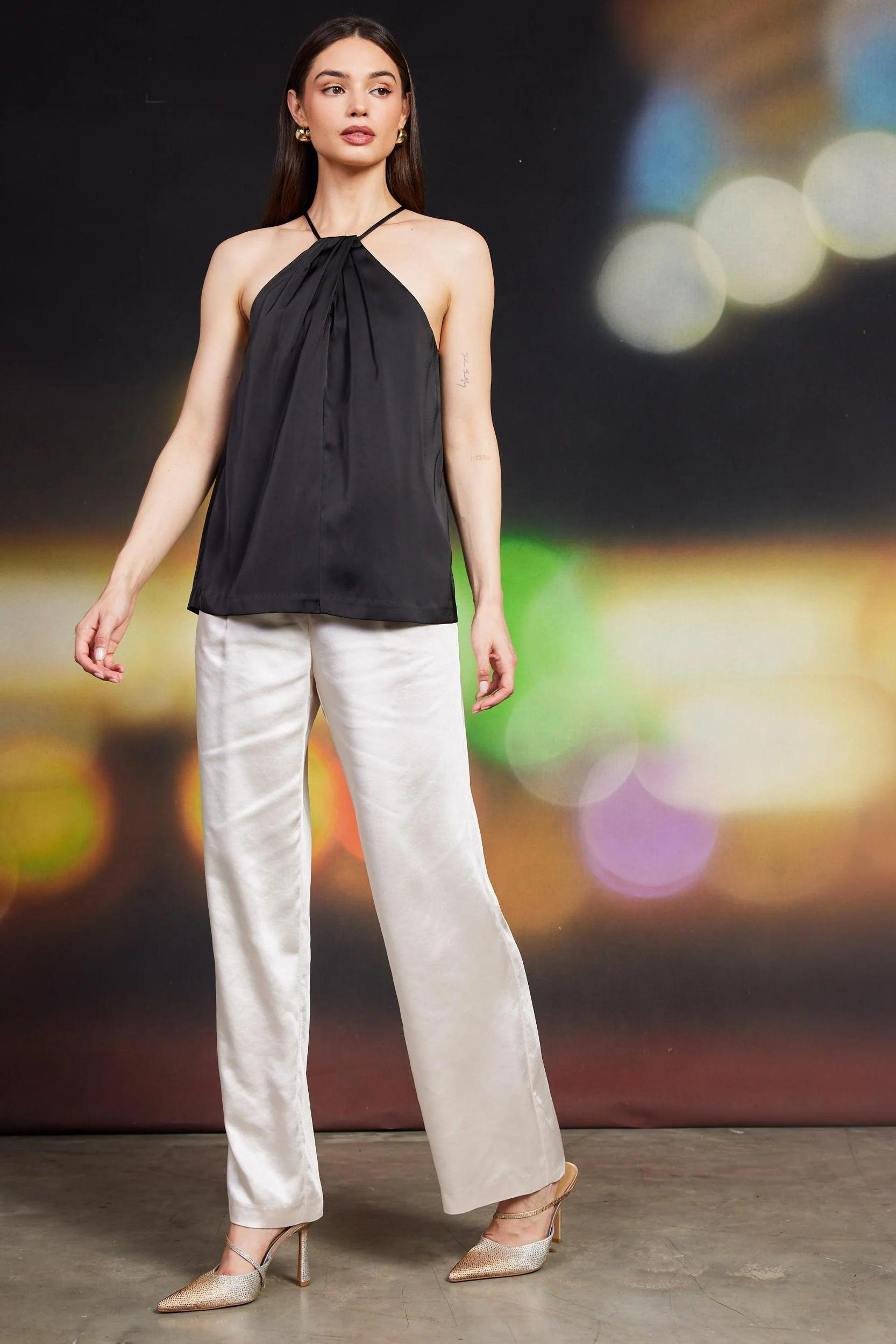 Pleated Front Halter Top Product Image