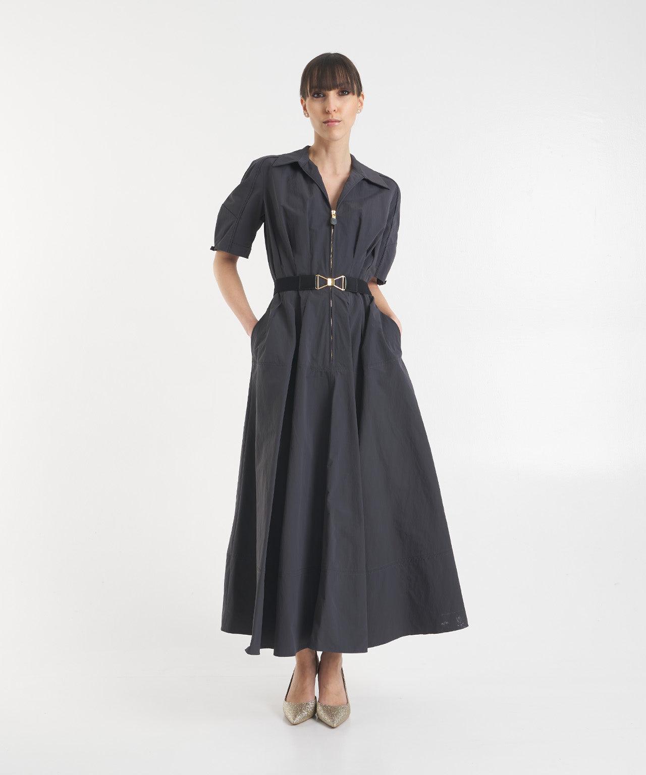 A-line dress with waist belt Product Image