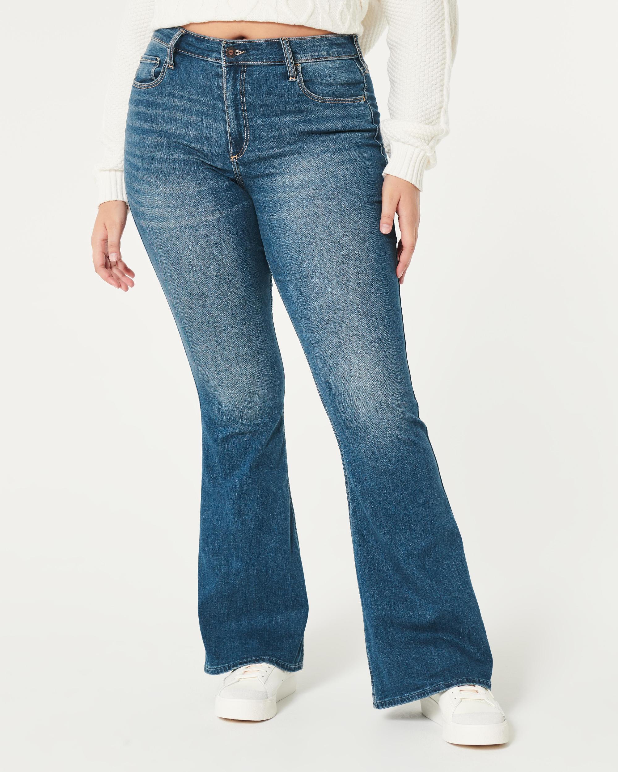Curvy High-Rise Medium Wash Flare Jeans Product Image