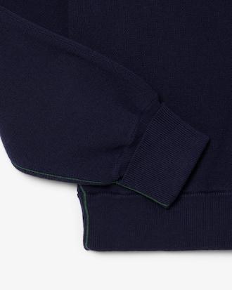 V Neck Moss Stitch Cotton Cardigan Product Image