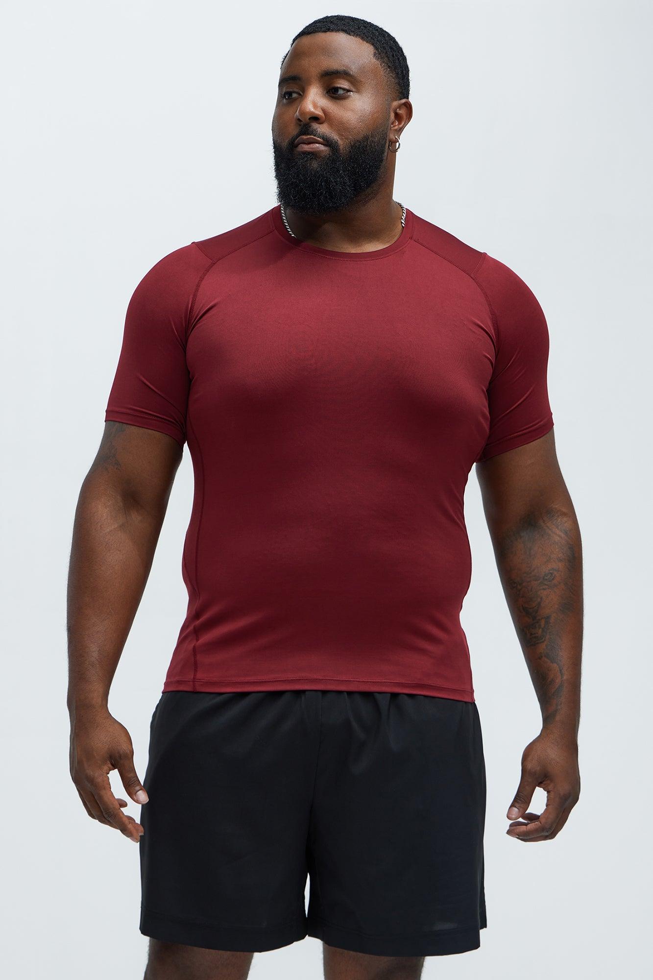 Vital Compression Tee - Burgundy Product Image