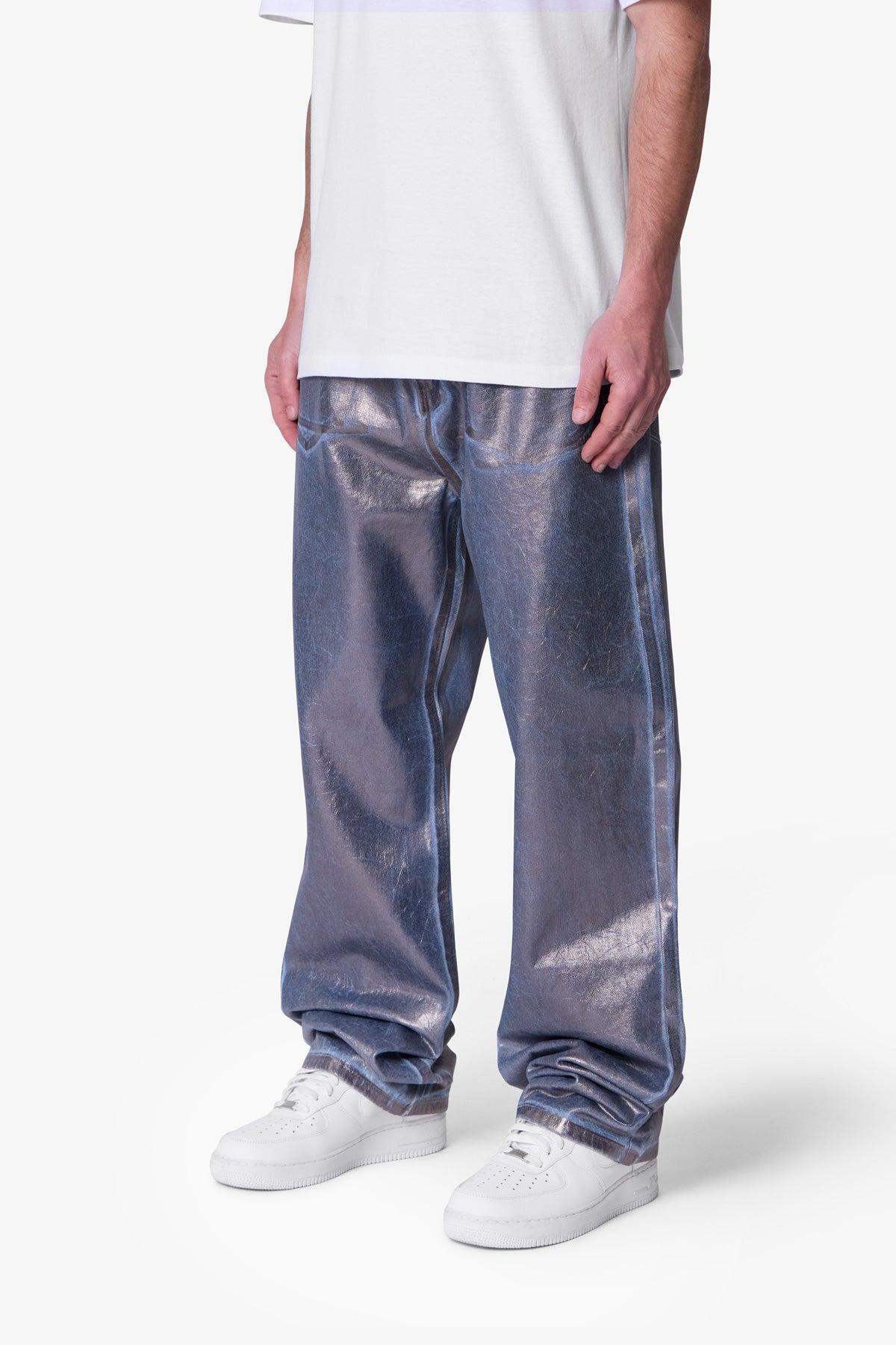 Ultra Baggy Chrome Sprayed Denim - Blue/Silver Product Image