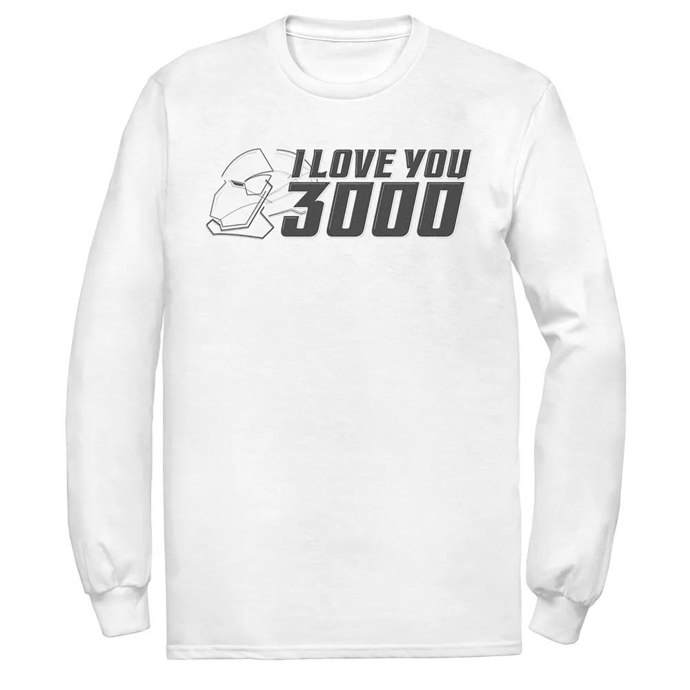 Men's Marvel Avengers Endgame I Love You 3000 Iron Man Outline Long Sleeve Graphic Tee,  Product Image