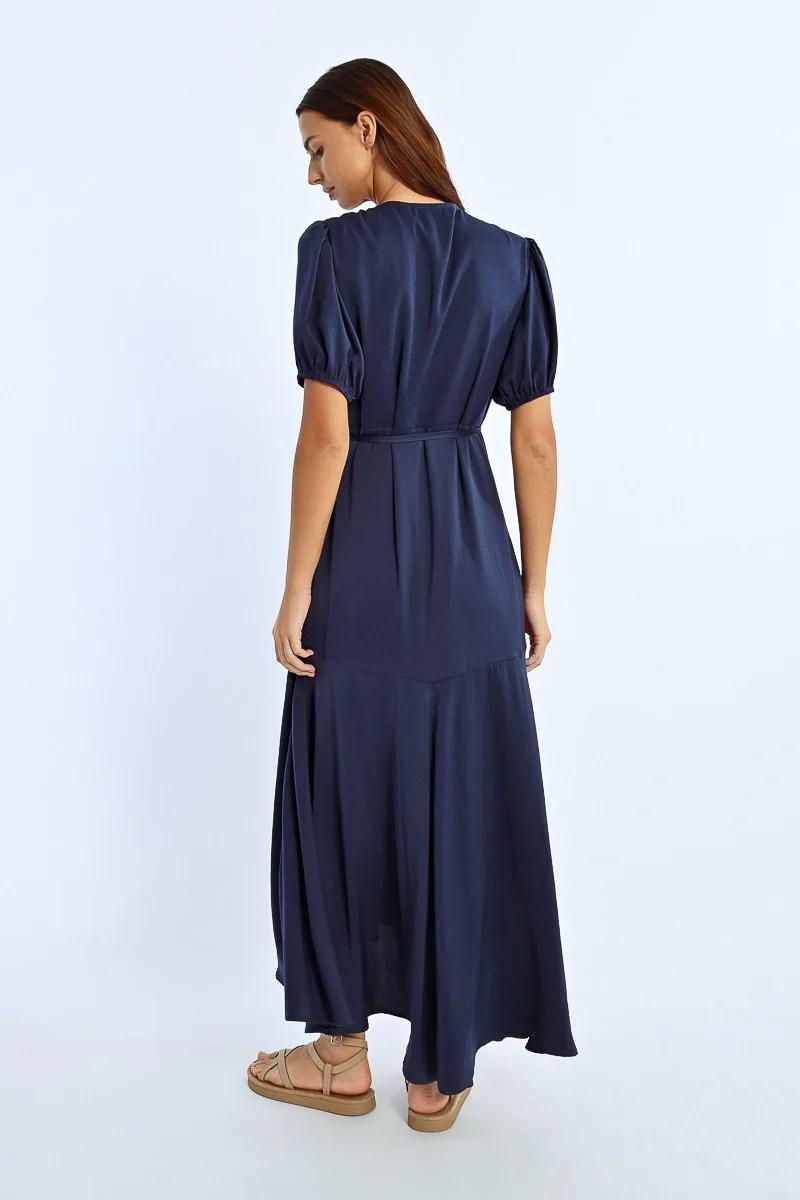 Balloon Sleeved Long Dress Product Image