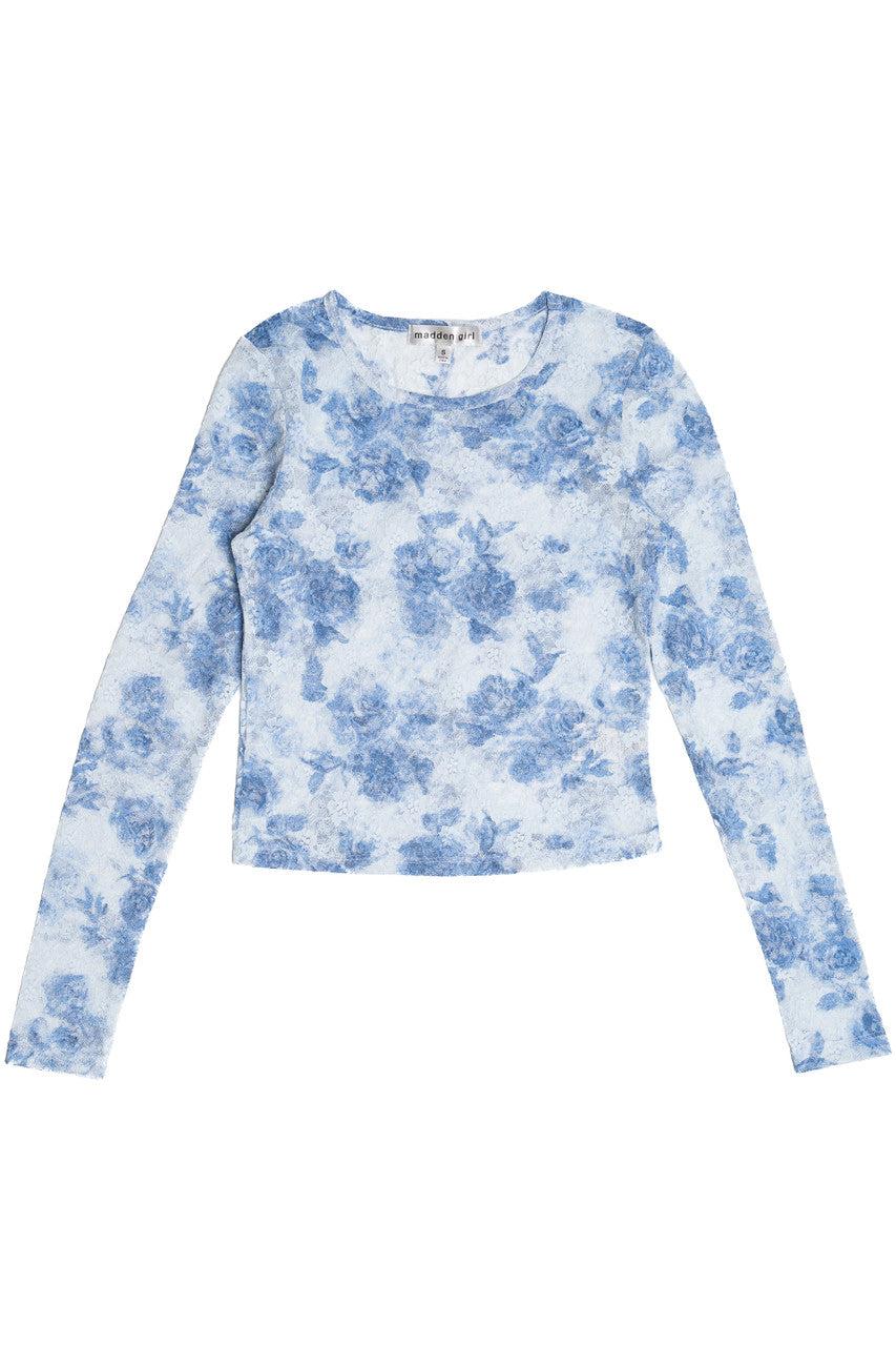 Floral Printed Lace Top Product Image